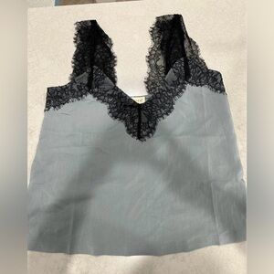 Love stitch size small blue with black lace tank top new without tags